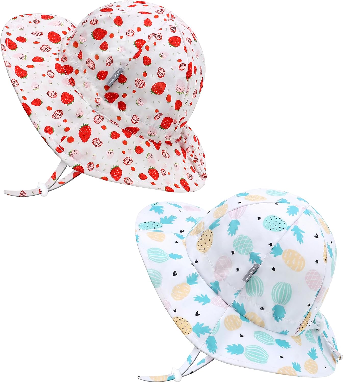 UPF 50+ Baby Bucket Hat - Wide Brim Sun Protection Beach Cap for Girls - Cute & Adjustable Toddler