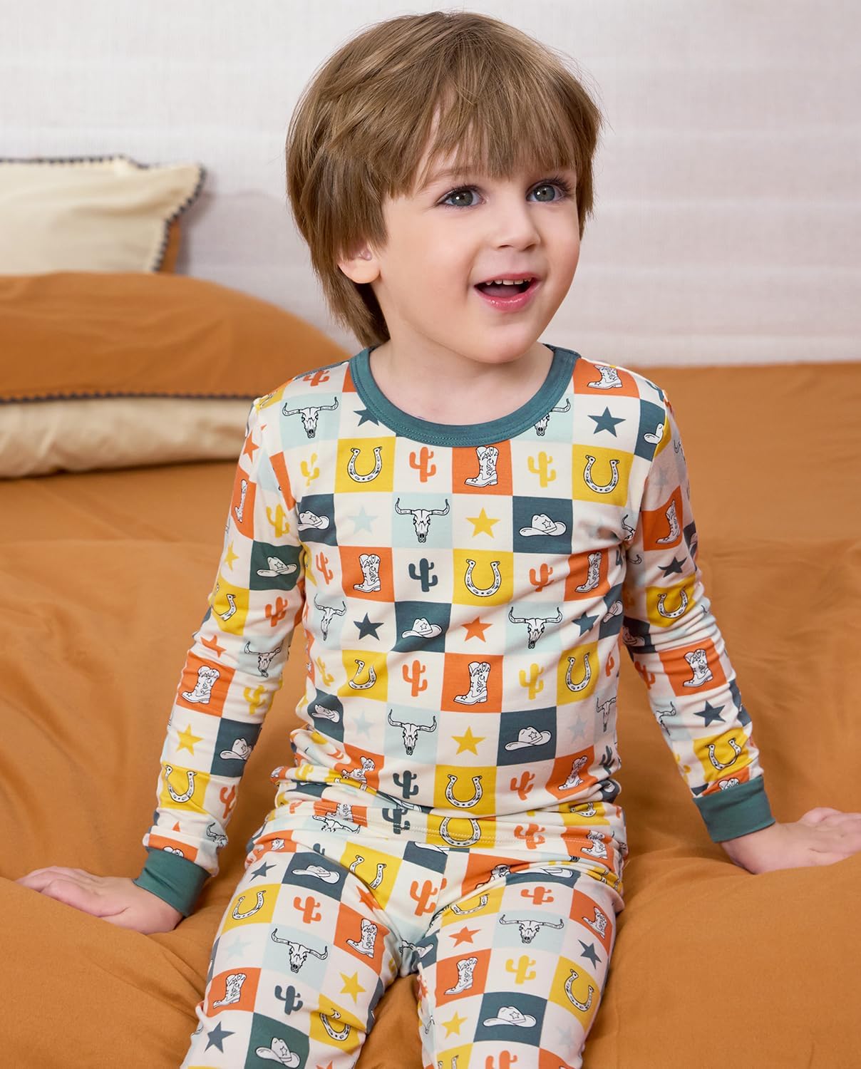 Bamboo Viscose Toddler Pajamas Boys Girls Baby 12M-8Y Pjs Sets Kids 2pcs Snug fit Long-Sleeve