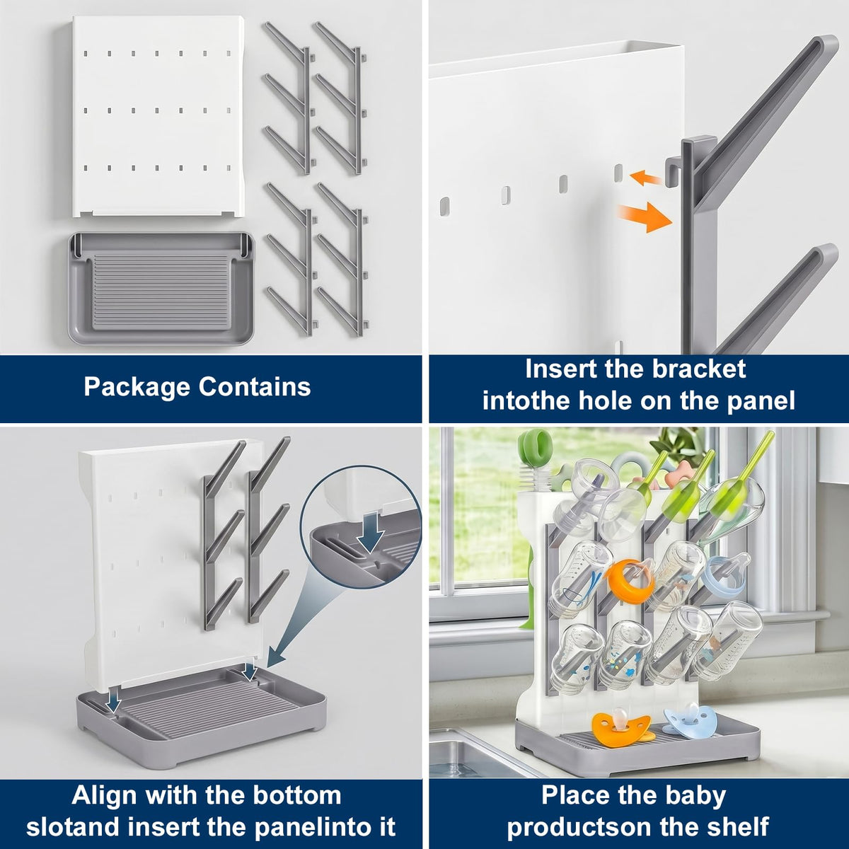 GoMaihe Baby Bottle Drying Rack: Space Saving Vertical Bottle Dryer Holder
