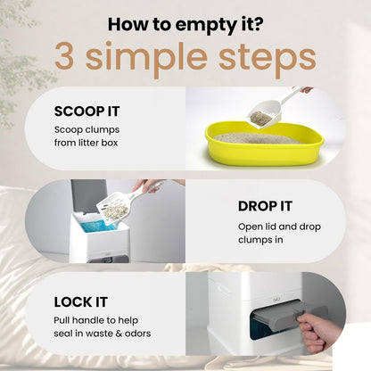 GKJ Cat Litter Trash Can, Cat Litter Disposal Bin | Garbage Disposal Diaper Pail | No Smell Cat