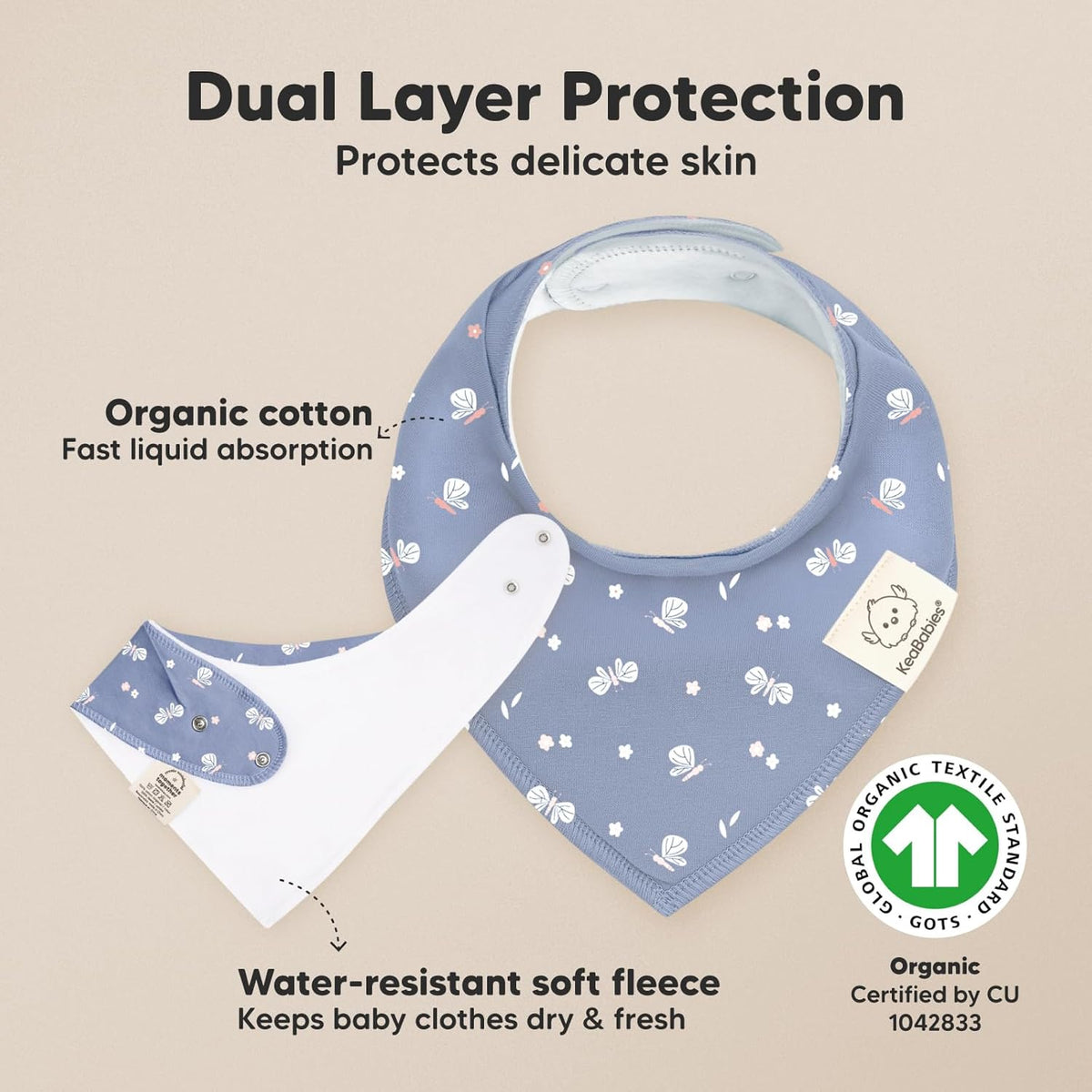 8-Pack Organic Baby Bandana Bibs for Girls - Super Absorbent Triangle Baby Bibs for Drooling and