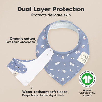 8-Pack Organic Baby Bandana Bibs for Girls - Super Absorbent Triangle Baby Bibs for Drooling and