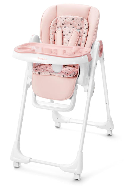 Foldable High Chair with Soft Cushion, High Chairs for Babies and Toddlers, Height Adjustable