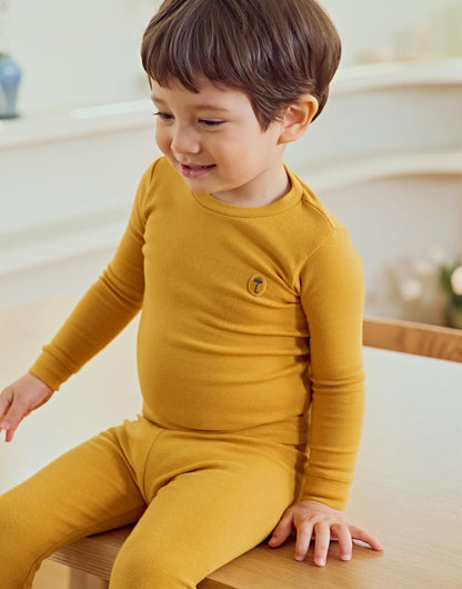 moimoln 6M-8Y Modal Cotton Solid Soft Breathable Baby Toddler Boys Girls Snug fit Pjs Long Sleeve