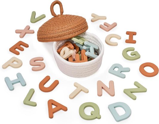 JoyCat Silicone Alphabet Magnetic Letters, 26 Uppercase ABC Fridge Magnets for Toddlers & Kids