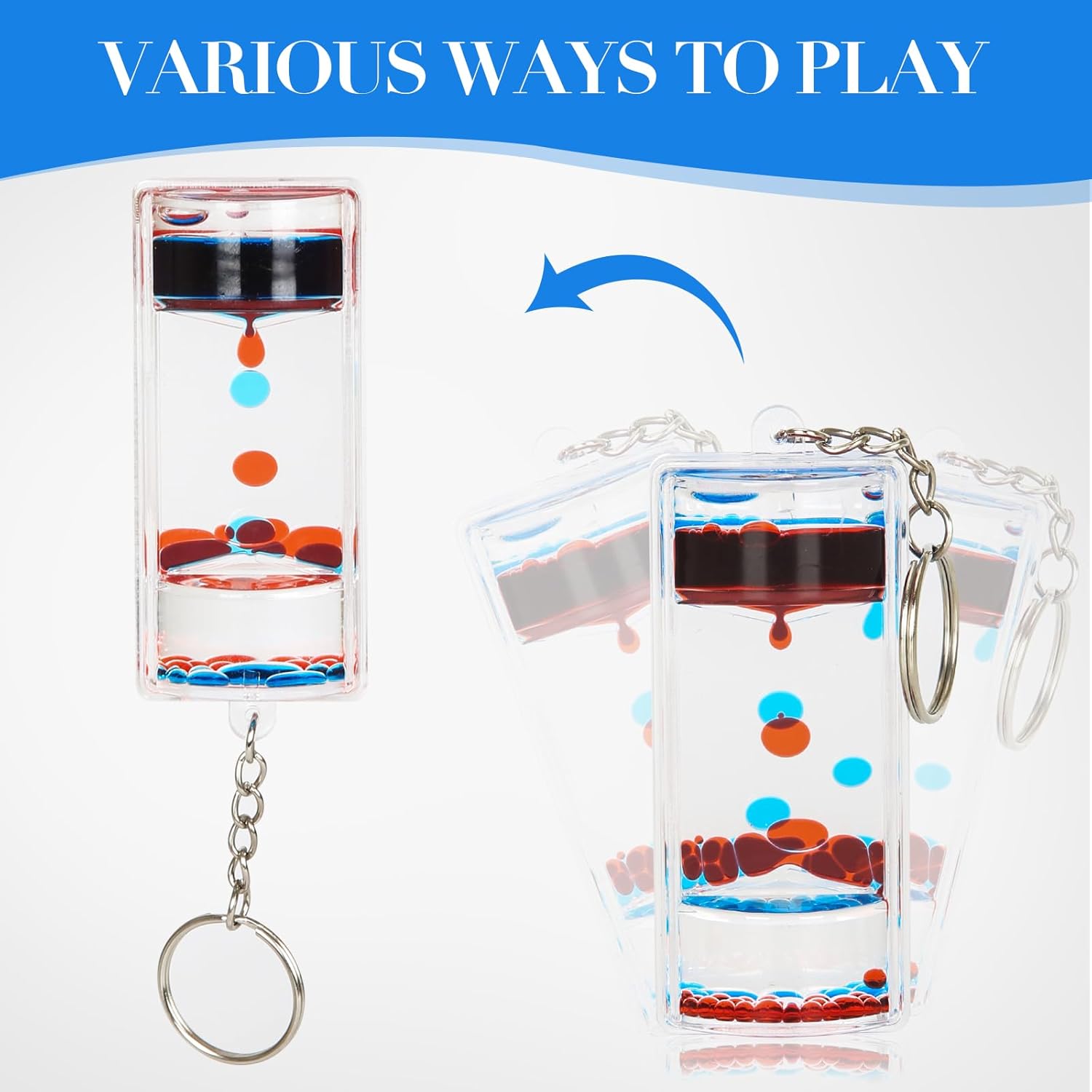 Dynamic Liquid Timers Key Chain Set, Colorful Motion Bubbler Timekeeper Key Chain, Liquid Hourglass