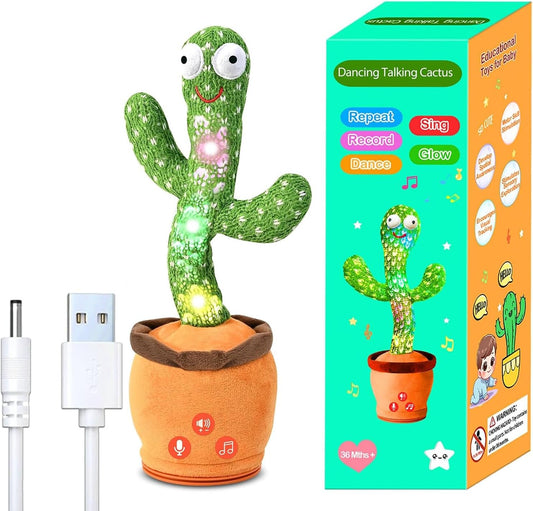 Rechargeable Dancing Talking Cactus Toy for Baby Toddler, Boys Girls Gifts Singing Mimicking Toys