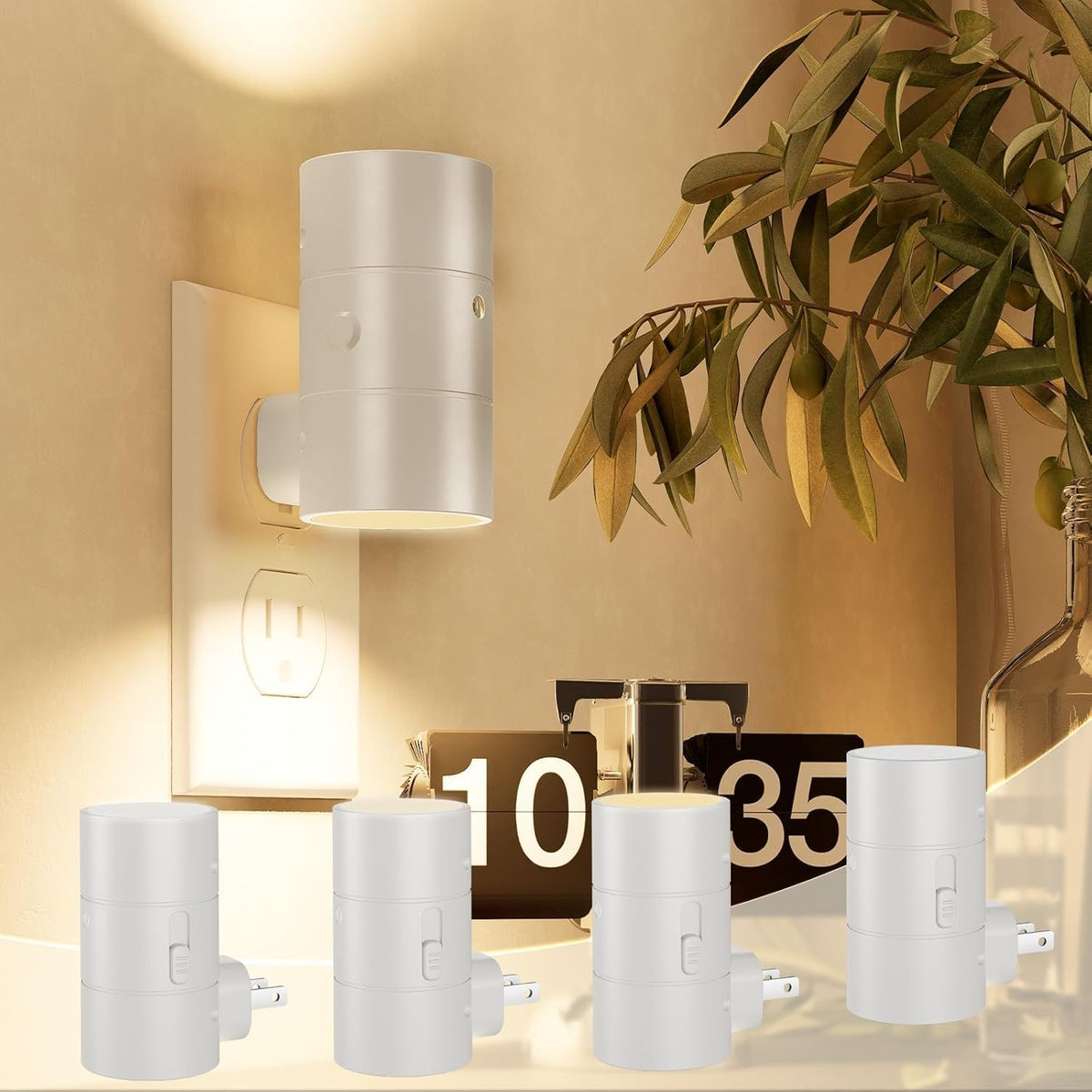 NIORSUN Night Lights Plug Into Wall,Plug in Night Light with 3 Light Modes,Ultra-Slim Design,Dusk