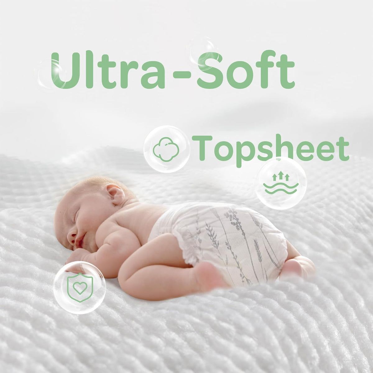 Parasol Clear+Dry Disposable Diapers, RashShield Protection, Leakproof Design, Hypoallergenic