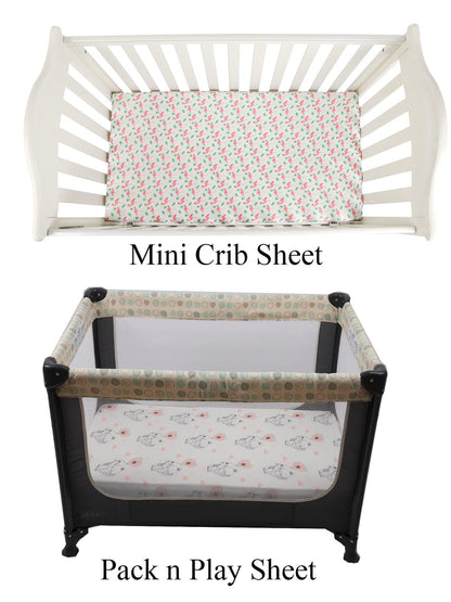 Pack n Play Sheet Stretchy Fitted Portable Mini Crib Sheets Set 3 Pack,Playard Sheets Convertible