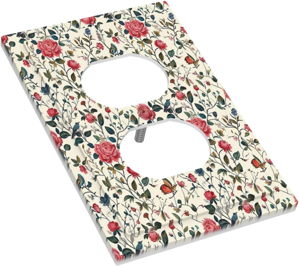 Outlet Covers Vintage Flowers Rose Leaf Bird Butterfly 1 Gang Duplex Wall Plate Decorative Switch