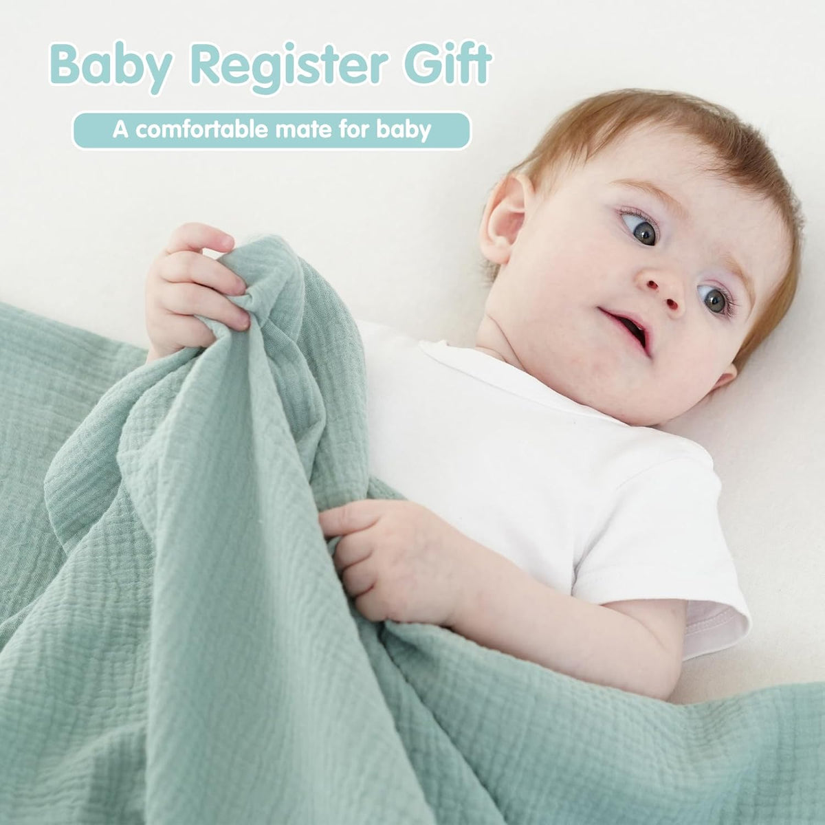 Muslin Swaddle Blankets for Newborns, 2 Pack 100% Cotton Receiving Blankets, Soft and Breathable