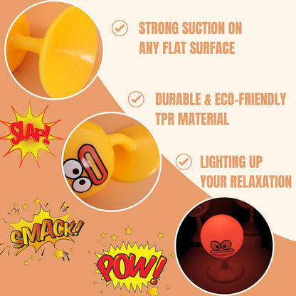Desktop Punching Bag - 4.41 x 2.76 Inches, Light-Up Stress Relief Toy with Suction Cup Base