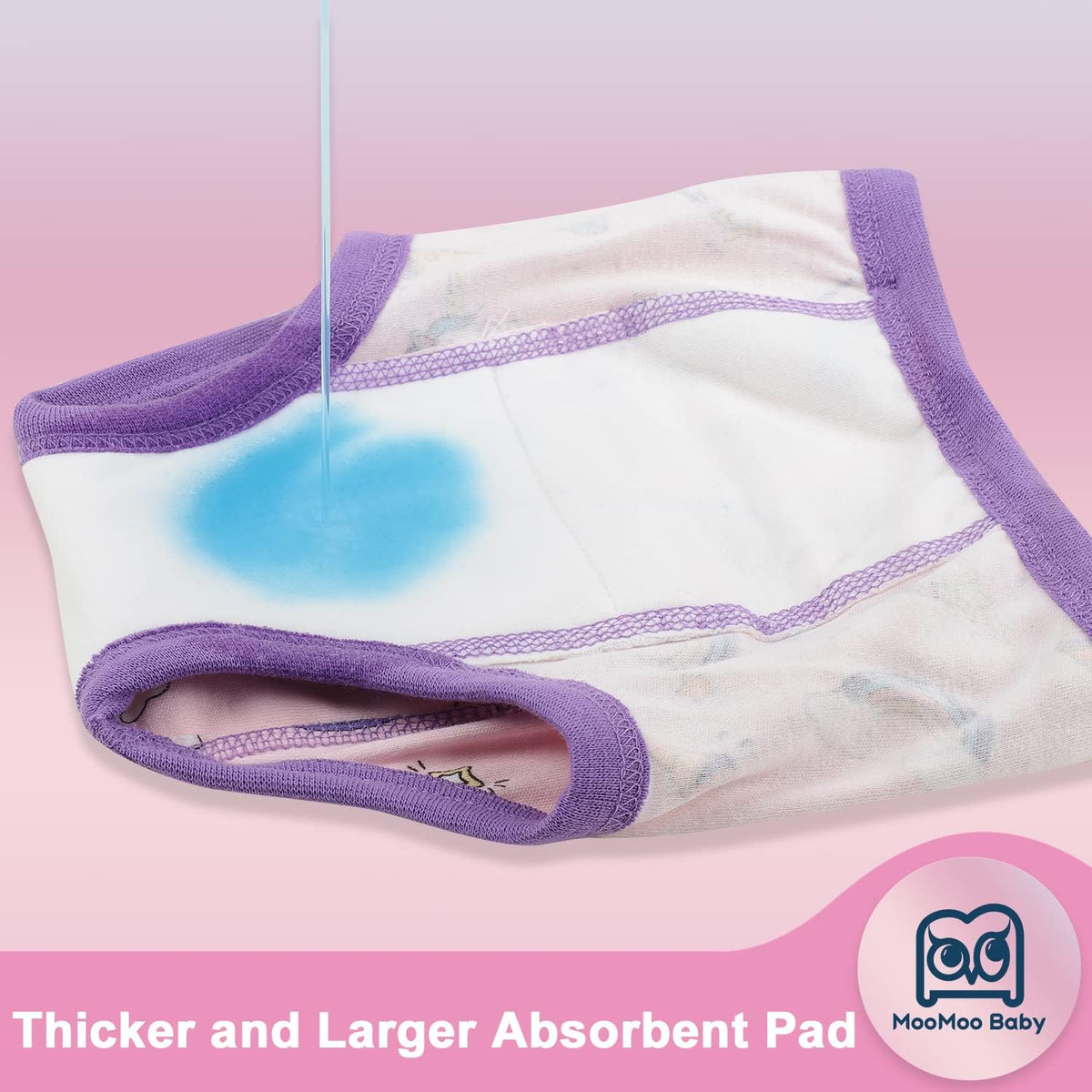 MooMoo Baby Potty Training Underwear 10 Packs Absorbent Toddler Training Pants for Boys and Girls