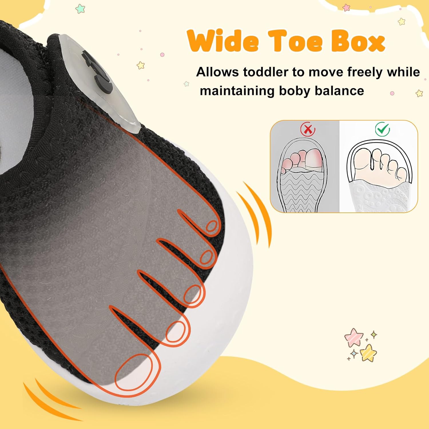 FEETCITY Baby First Walking Shoes Wide Baby Shoes Infant Sneakers Newborn Crib Shoe Barefoot