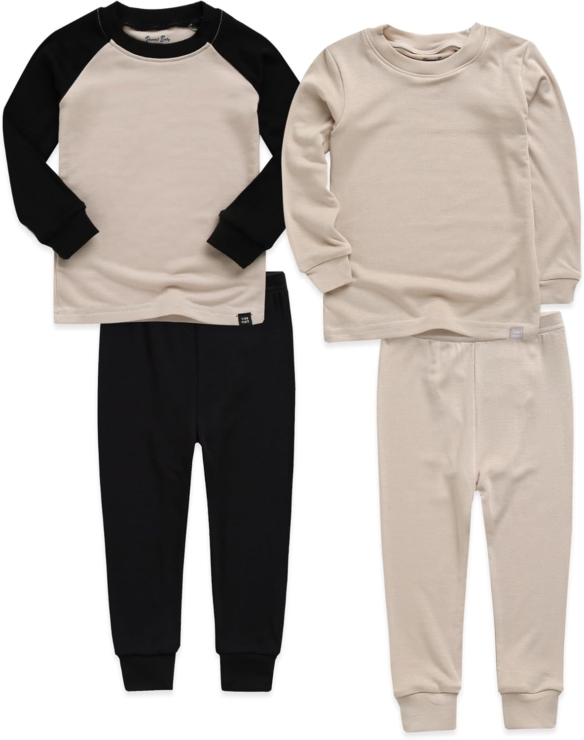VAENAIT 6M-12Y Toddler Kids Girls Boys Soft Comfy Modal Tencel Solid Raglan Sleepwear Pajamas Pjs