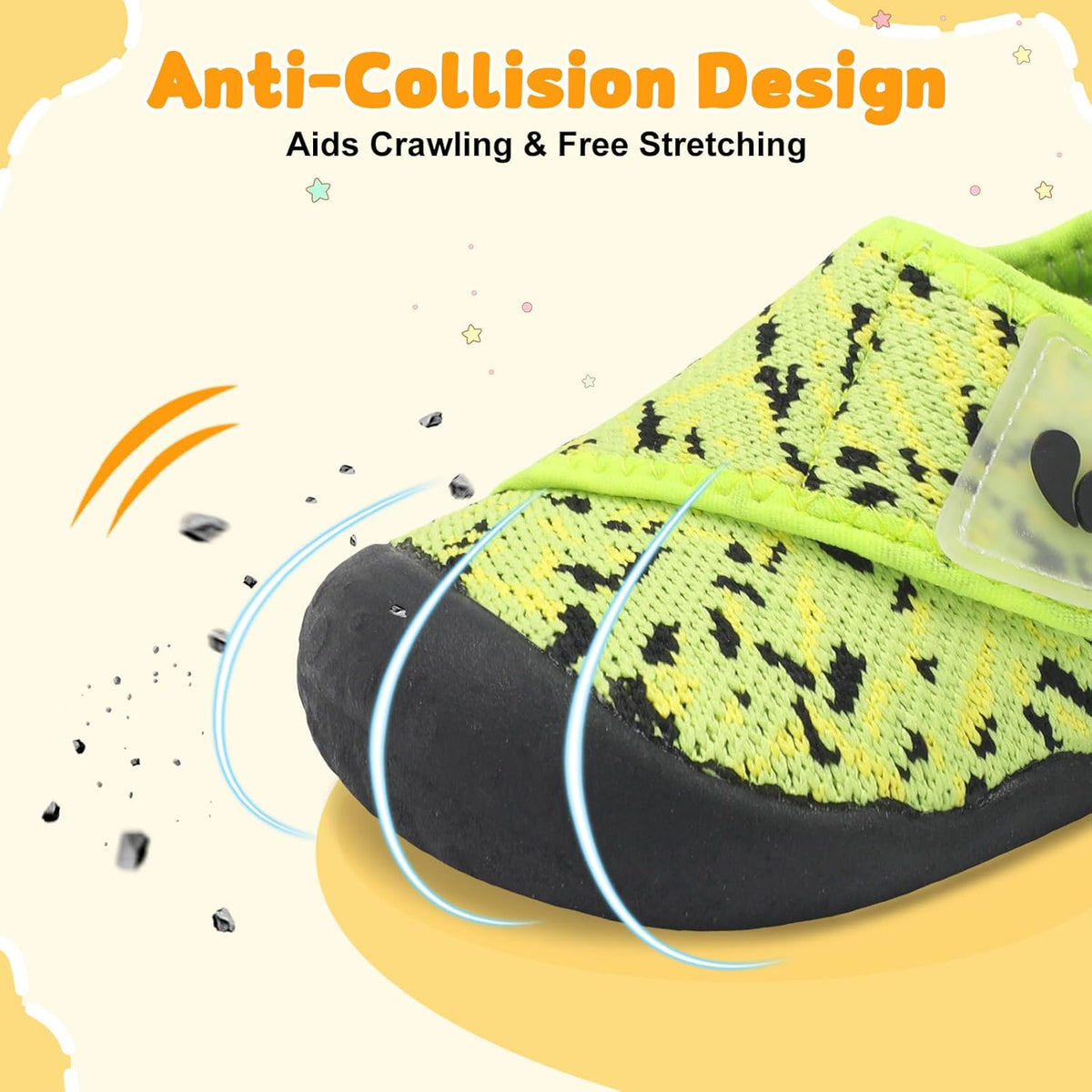 FEETCITY Baby First Walking Shoes Wide Baby Shoes Infant Sneakers Newborn Crib Shoe Barefoot