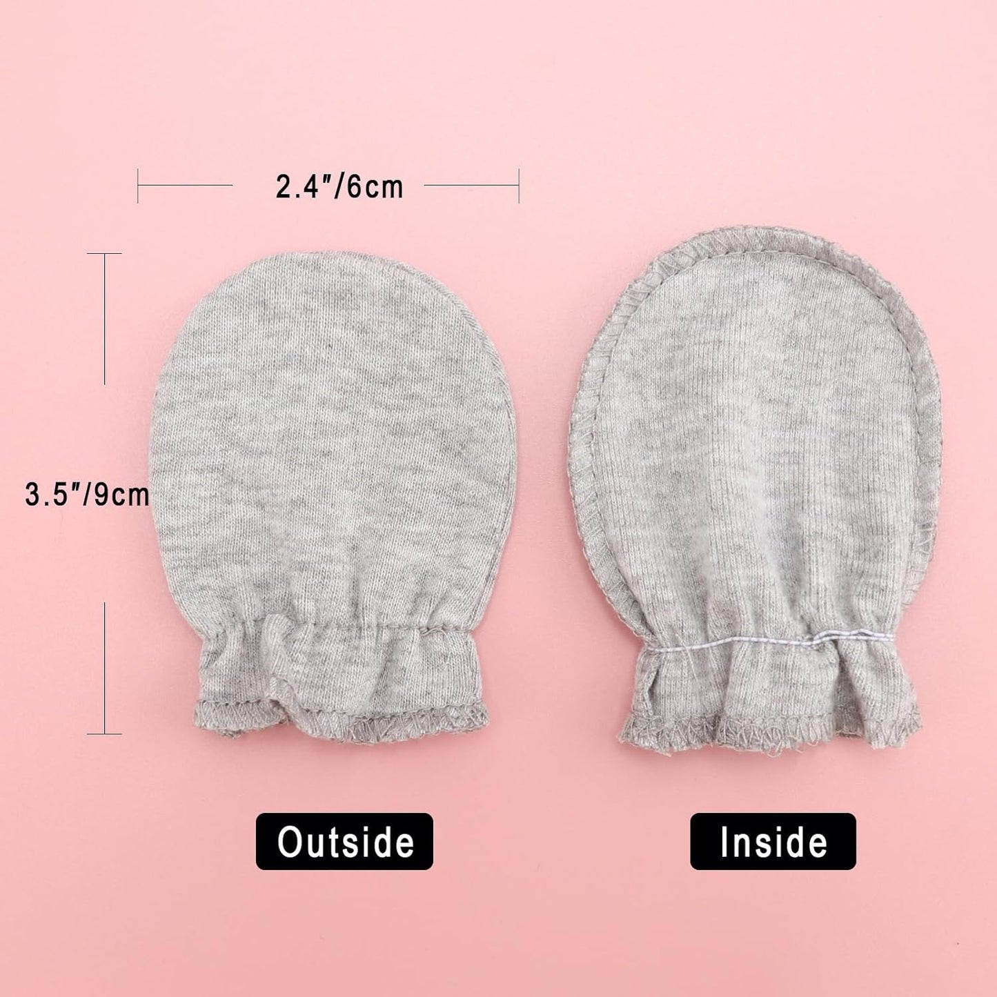 Newborn Baby Mittens No Scratch Cotton Elastic Wrist Gloves Infant Toddler Mittens for Baby Boy