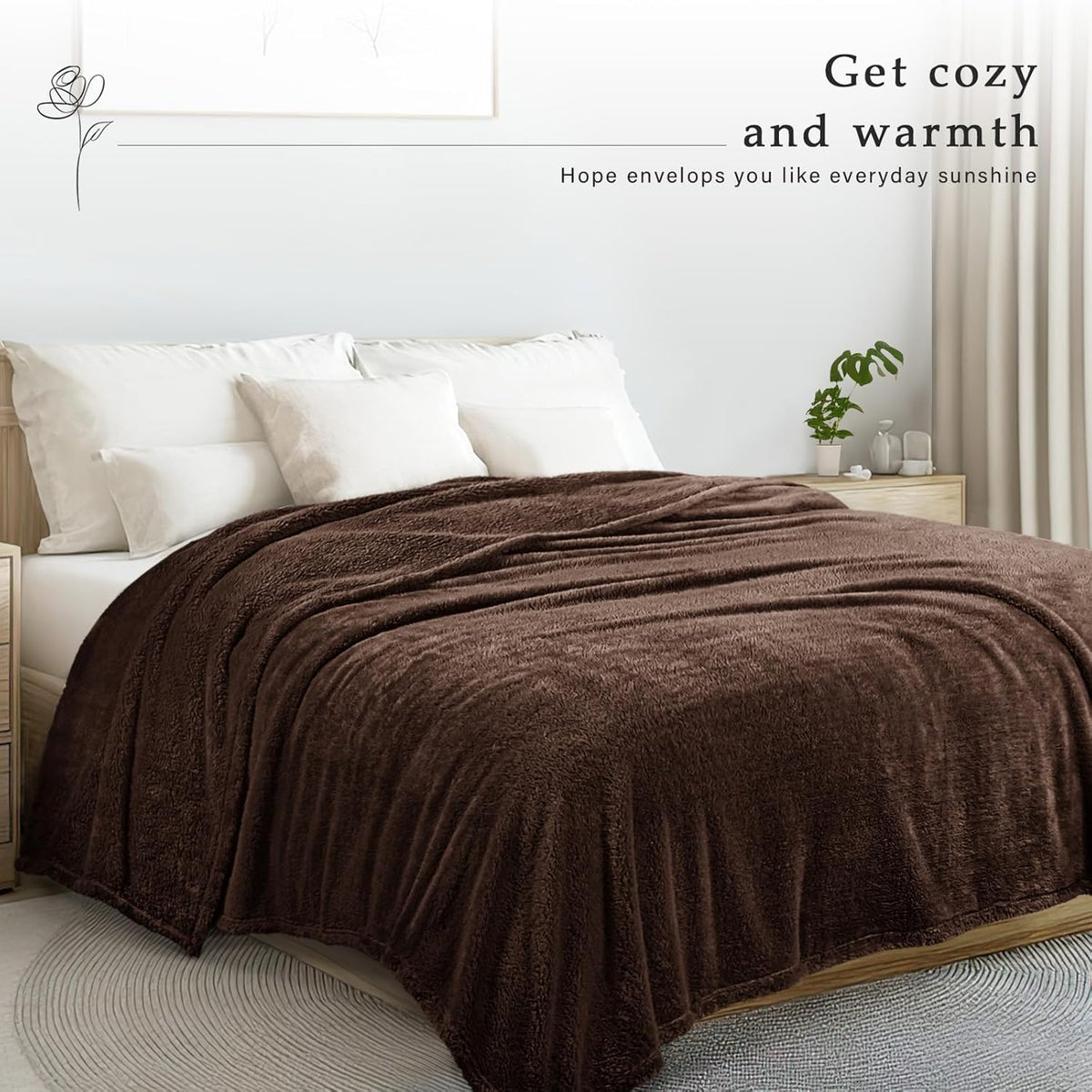 Exclusivo Mezcla King Size Flannel Fleece Blanket, Super Soft Velvet Plush Bed Blanket, Fuzzy Cozy