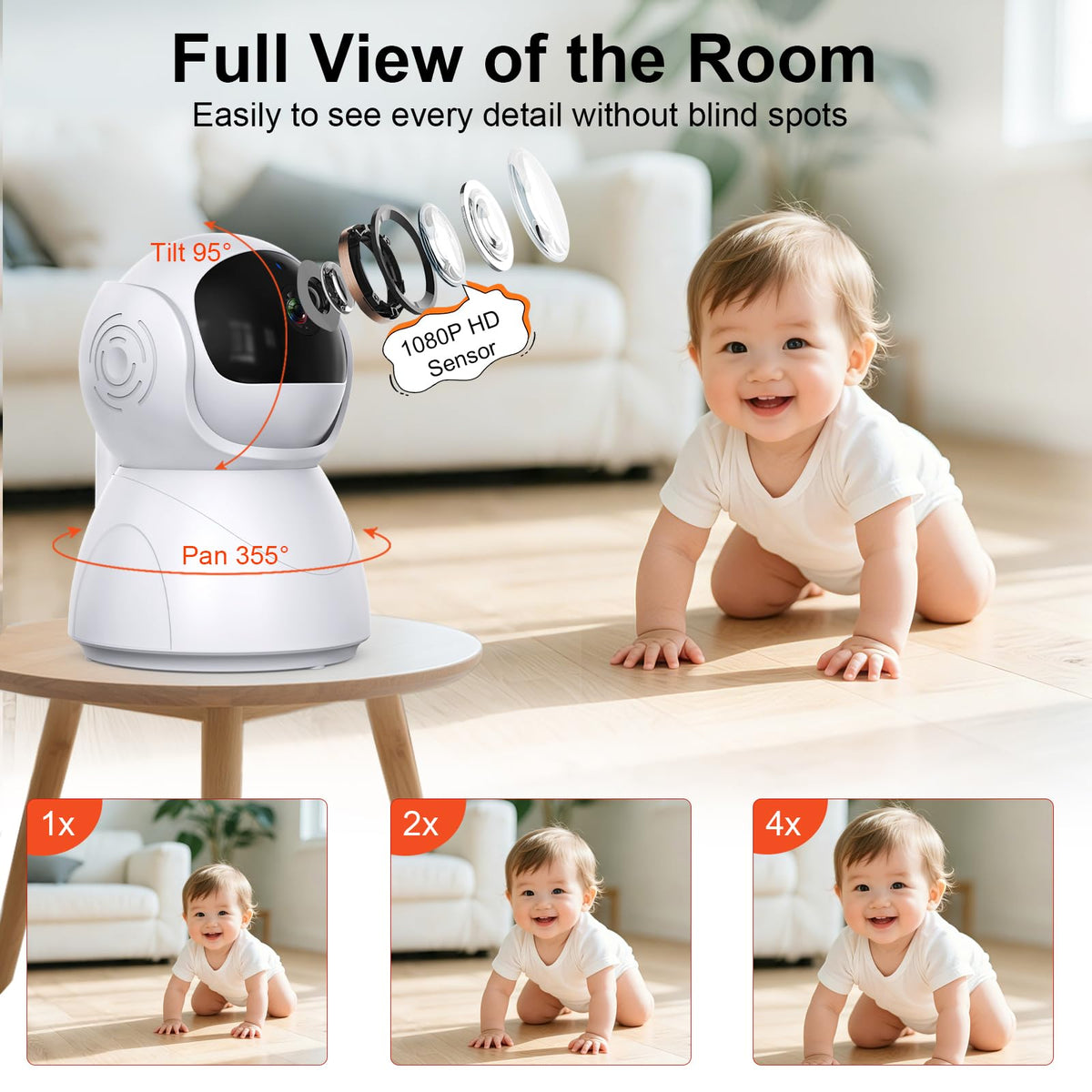 AnKeKe Baby Monitor with Camera and Audio, No WiFi Baby Monitor with 5" 720P HD Screen, 100-Hour