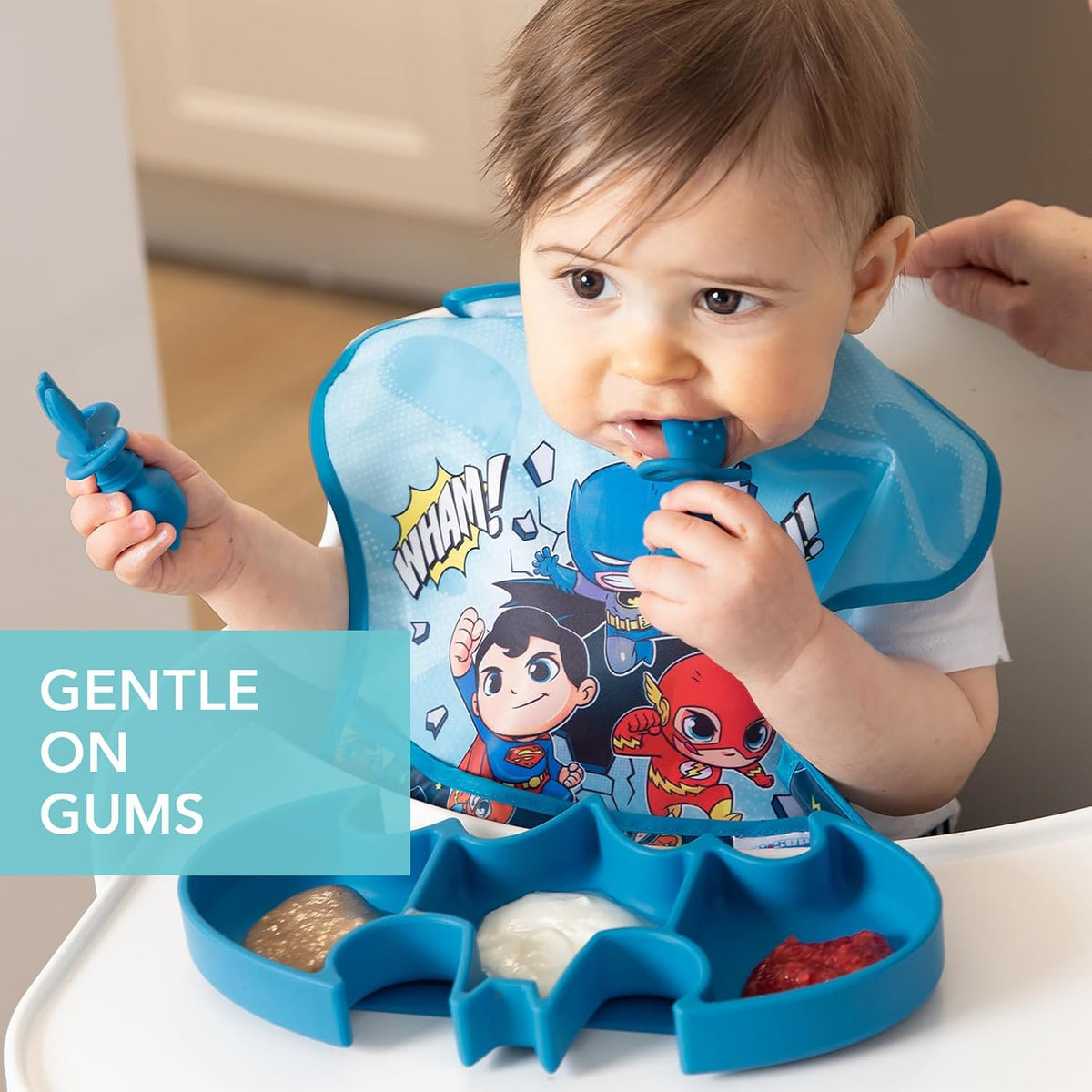 Bumkins Baby Utensils Set, Chewtensils Silicone Spoons for Dipping, Self-Feeding, Baby Led Weaning