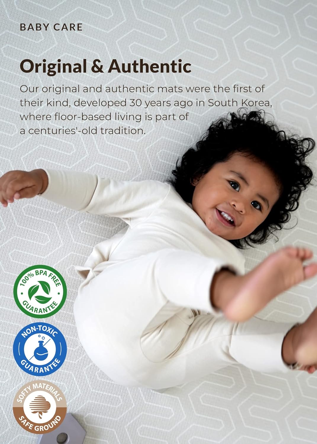Baby Care Play Mat (Large, Hygge - Bloom & Entry) 82'' x 55'' Original One-Piece Reversible