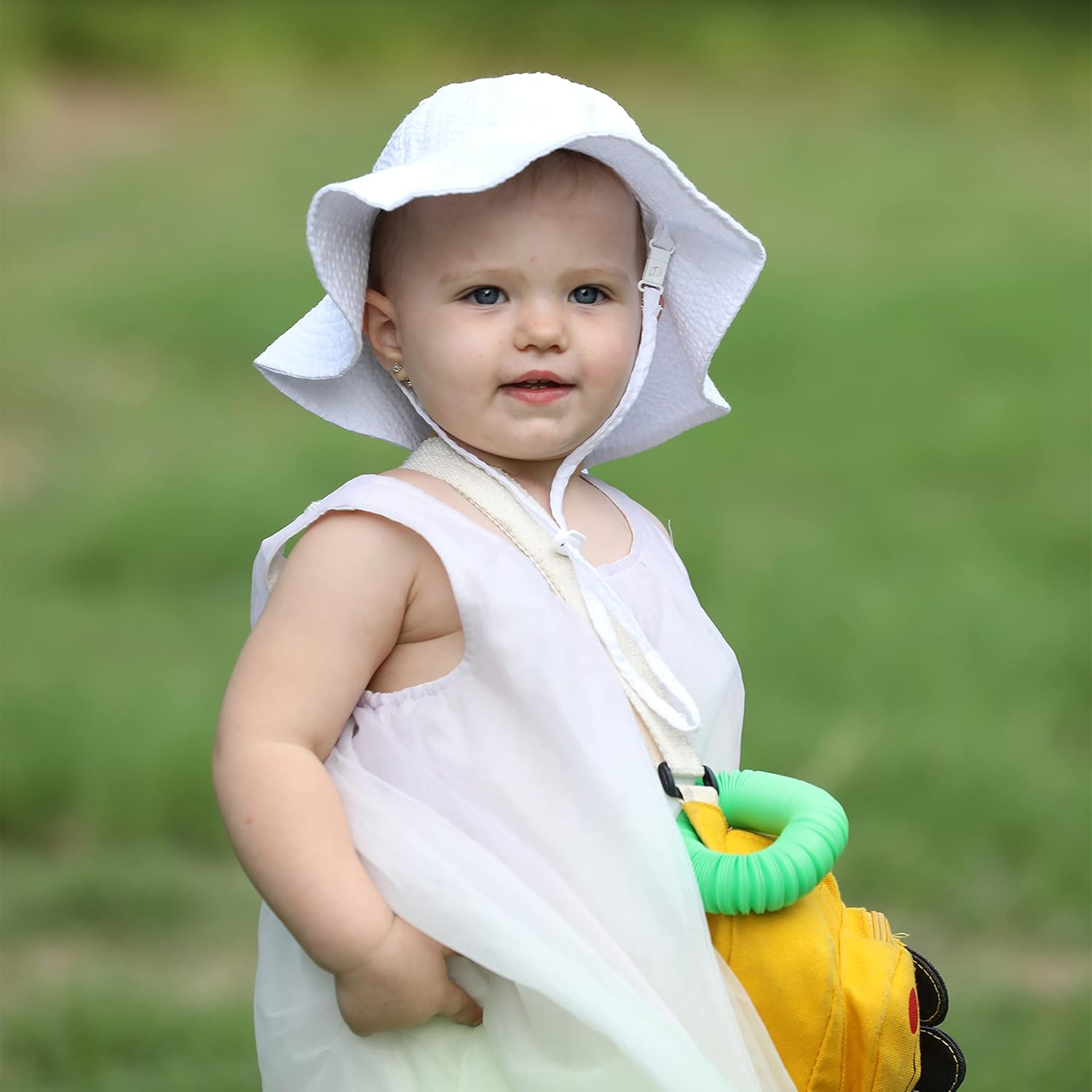 Baby & Toddler Wide Brim Sun Hats UPF 50+ Sun Protection Bucket Cap Cute Adjustable Hat in