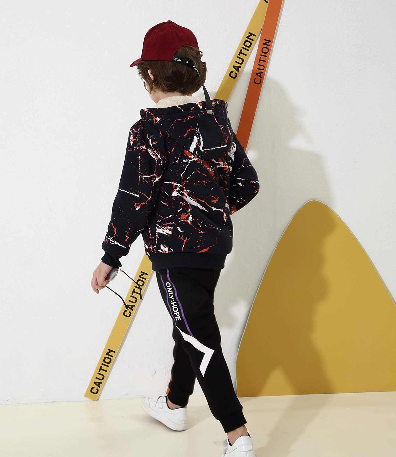 Bumeex Kids Boy's Girl's Sherpa Fleece Lined Jacket Spring Fall Winter Zip up Sweatshirt Hoodie