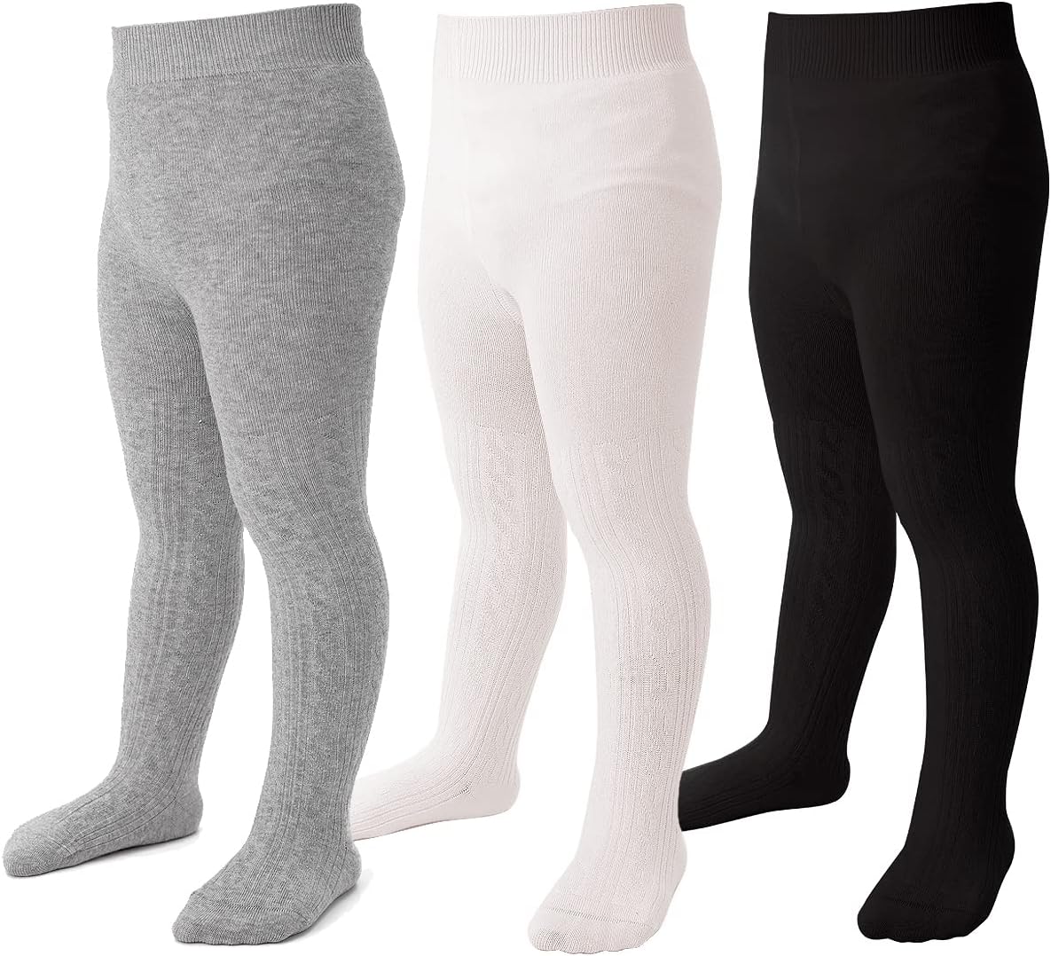 Marchare Baby Girls Tights Thick Solid Cable Knit Leggings Winter Warm Stockings For Toddler Girls