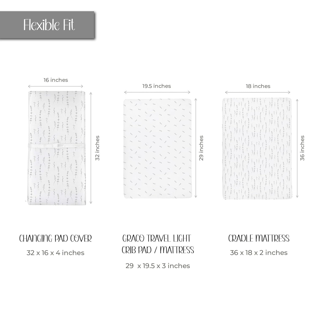 Ely’s & Co. Changing Pad Cover, Diaper Changing Table Sheets, 2 Pack, Cradle Sheet Set for Baby