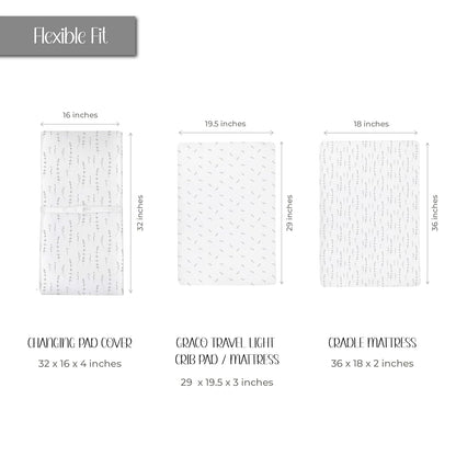 Ely’s & Co. Changing Pad Cover, Diaper Changing Table Sheets, 2 Pack, Cradle Sheet Set for Baby