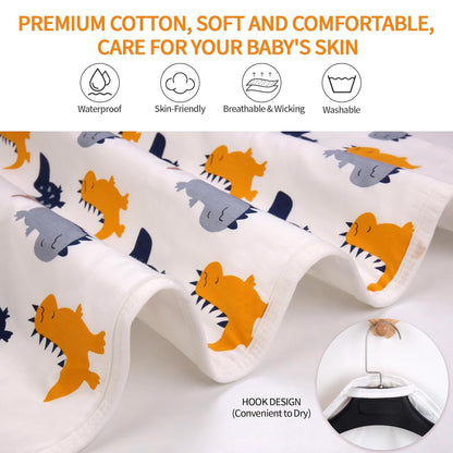 2Pcs Diaper Changing Pads for Baby, Dinosaur Change Mat, 3Layers Waterproof Change Pad Foldable