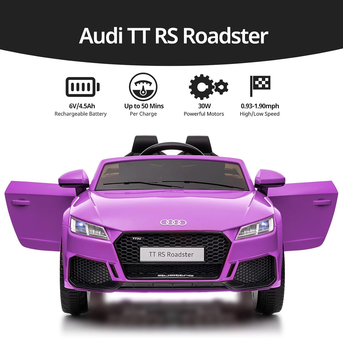 Electric Car for Kids, Licensed Audi 6V Kids Ride on Car Toy for Toddlers with Remote, Bluetooth