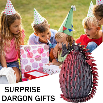 Cessfle 3D Printed Dragon in Egg, Crystal Dragon Eggs with Dragon Inside, Full Articulated Dragon