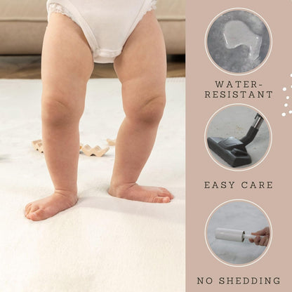 Premium Baby Playmat for Floor 60" x 80" Dark Gray – Cloudsoft Coral Velvet Memory Foam Rug for