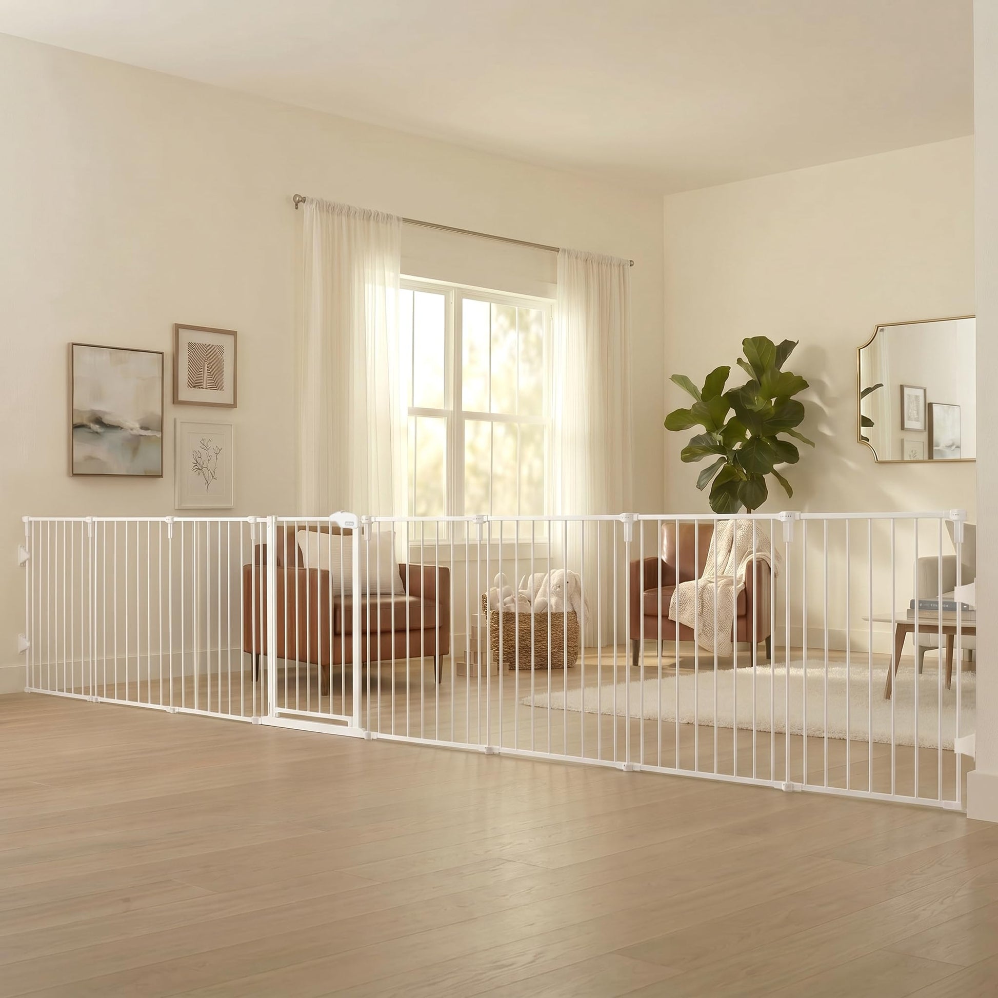 Regalo Safety 24"-192" Metal 2-in-1 Super Wide Baby Gate & Play Yard