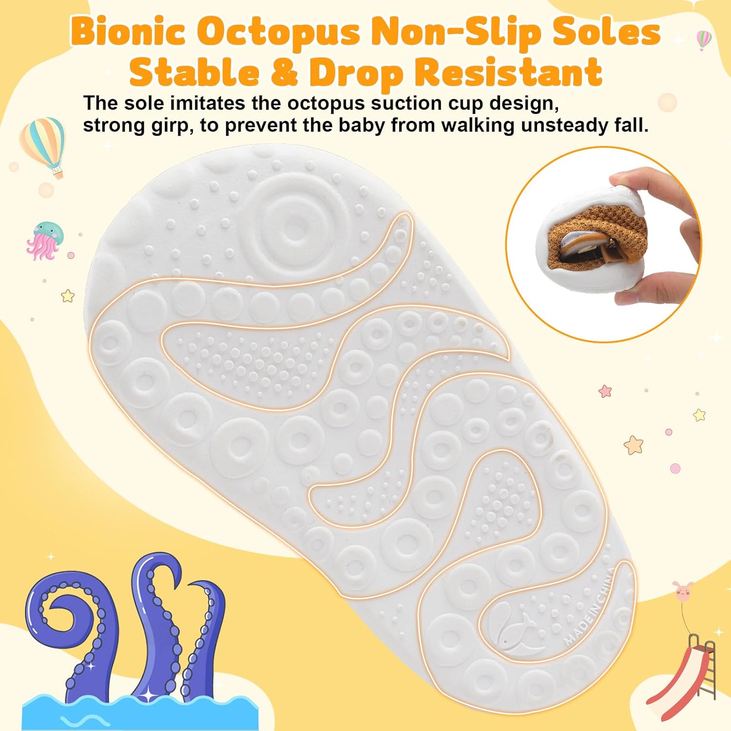 FEETCITY Baby First Walking Shoes Wide Baby Shoes Infant Sneakers Newborn Crib Shoe Barefoot
