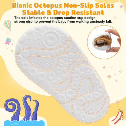 FEETCITY Baby First Walking Shoes Wide Baby Shoes Infant Sneakers Newborn Crib Shoe Barefoot