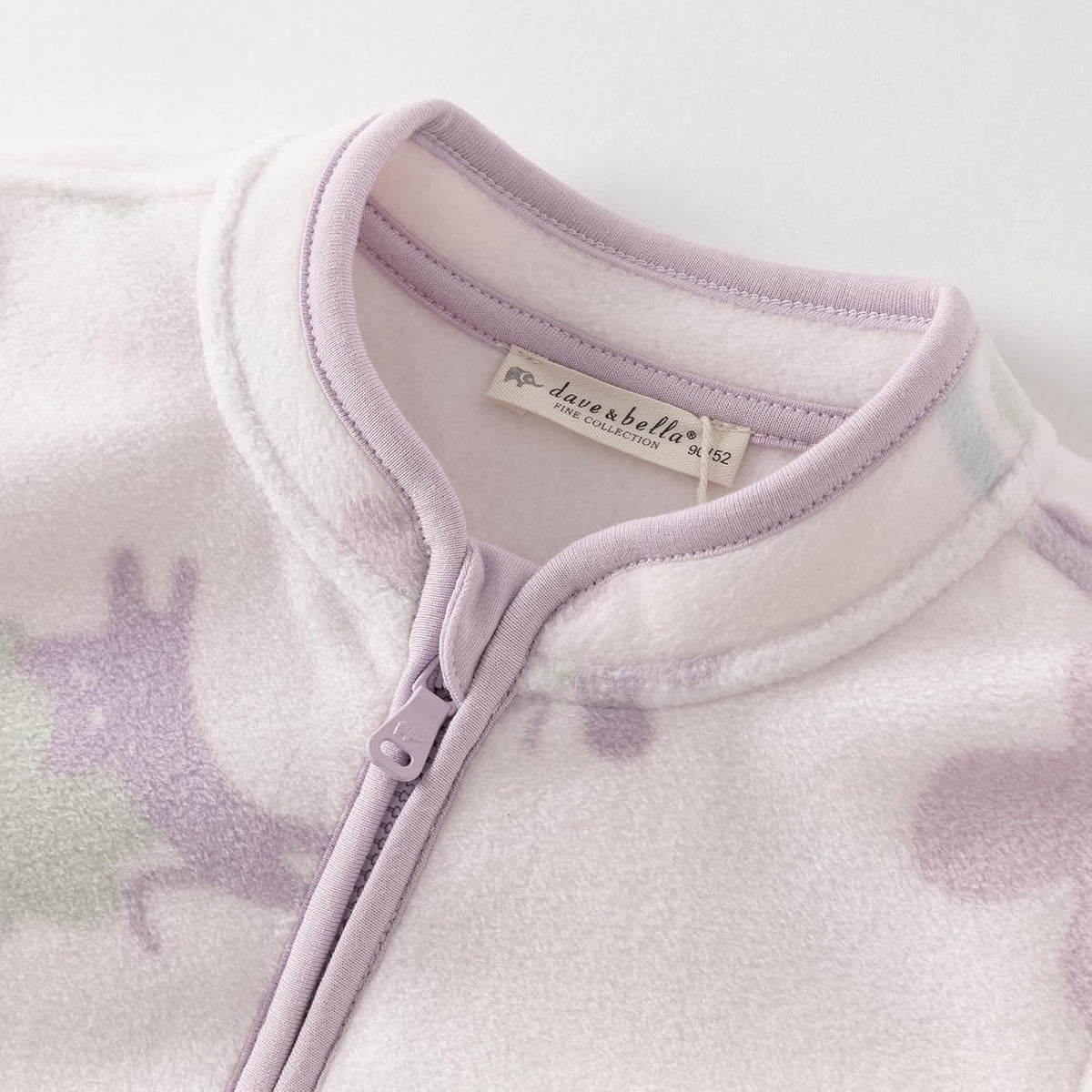 DAVE & BELLA Kids Printed Polar Fleece Jacket Toddler Baby Boys Girls Zip Up Long Sleeve Spring