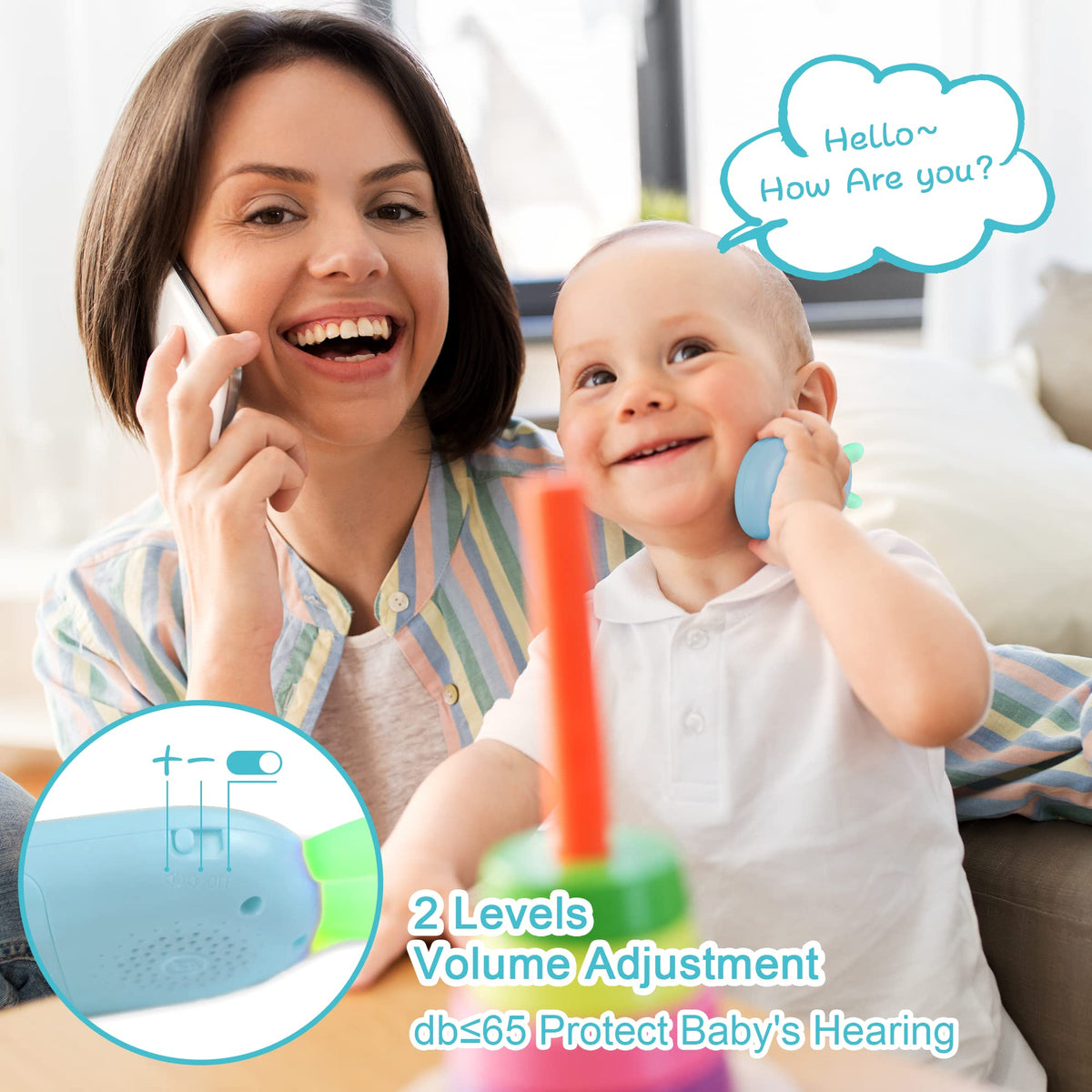 Richgv Baby Cell Phone Toy, Sensory Learning Toys with 12 Functions