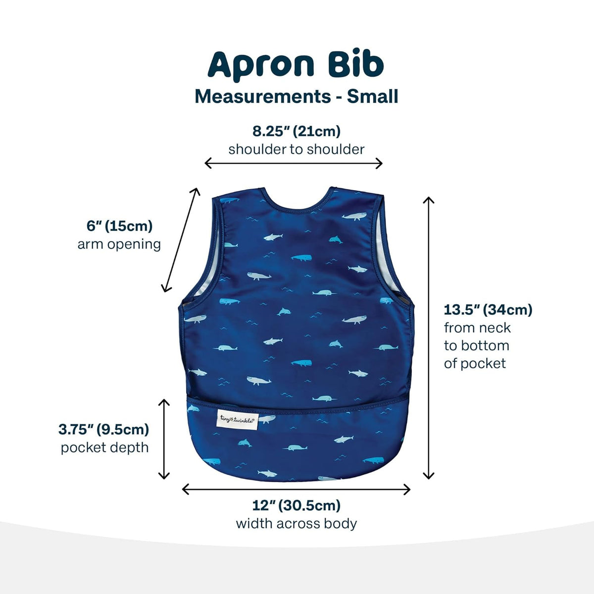 Tiny Twinkle Mess Proof Baby Bib - Waterproof & Lightweight Baby-Led Weaning Apron | 100% Recycled