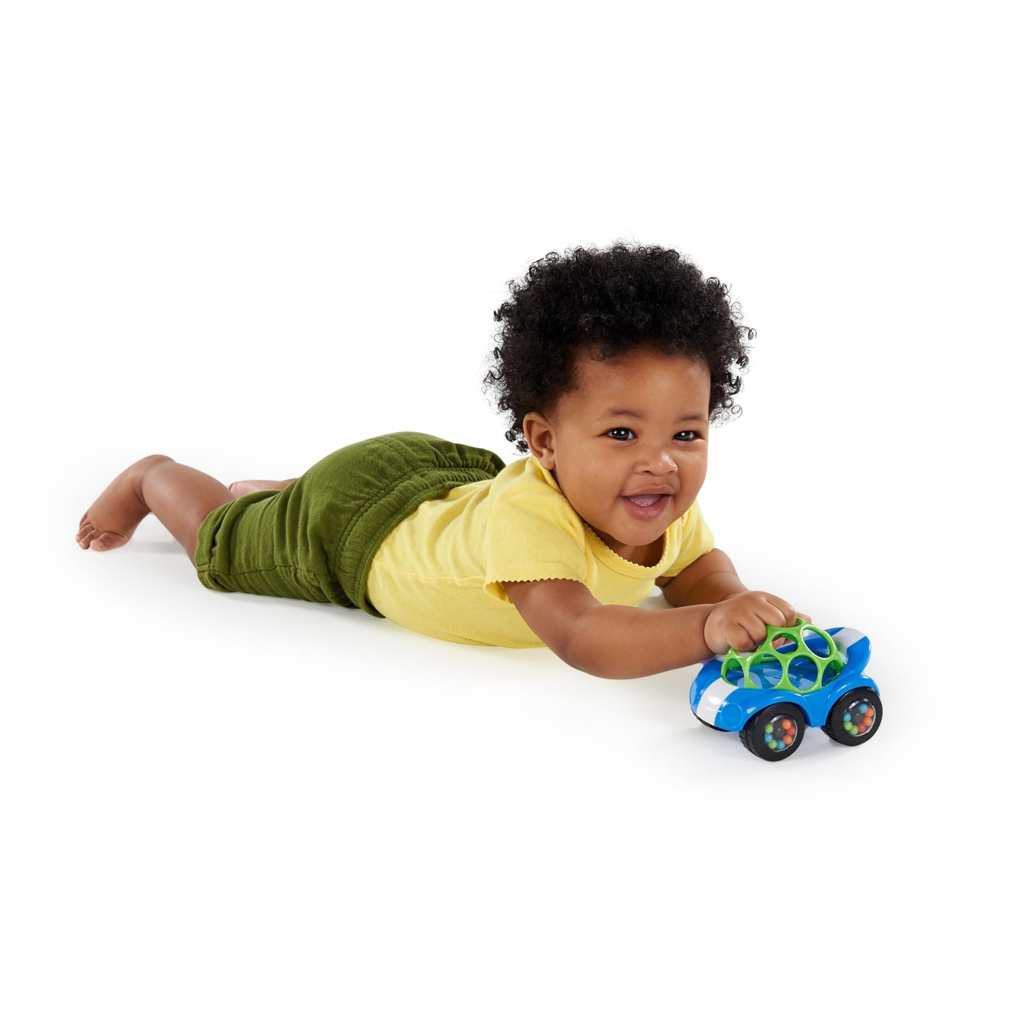 Bright Starts Oball Easy Grasp Rattle & Roll Toy Sports Car BPA-Free Infant Crawling Toy, 1 Pack