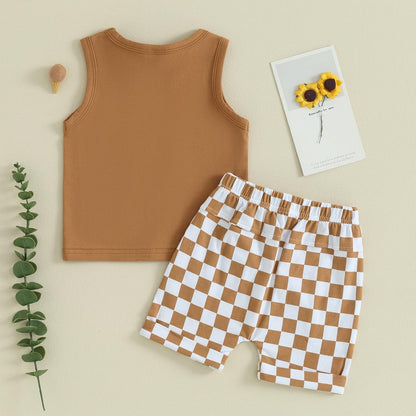 Kupretty Baby Boy Summer Clothes Sleeveless Tank Tops Vest T-Shirt + Casual Shorts Toddler Outfits