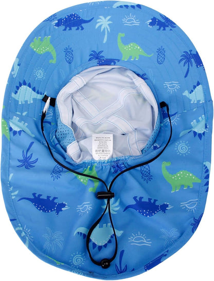 CHUNG Baby Sun Protection Hat Summer Toddler Adjustable UPF 50+ Wide Brim Neck Flap Beach Caps Boys