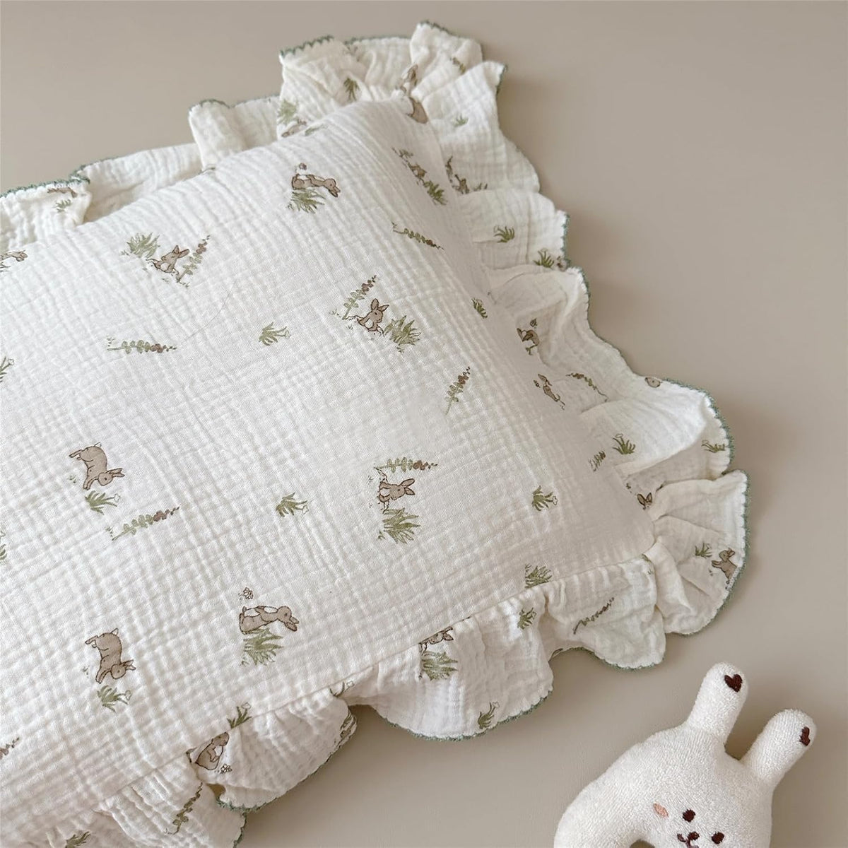 BuLuTu Muslin Toddler Pillowcase for Toddler Bed, Soft Breathable Standard Size Pillow Cover