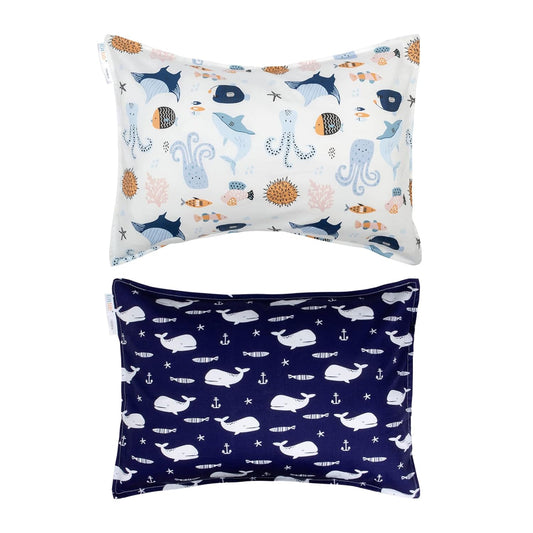 ALVABABY Toddler Pillowcases 2 Pack Organic Cotton Kids Pillow Cover Fit 13"x 18" or 12"x16"