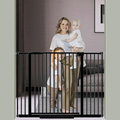 DEARBB Extra Wide Baby Gate Ultra Narrow Spacing 30.11-77.36" Pressure Mounted Double Lock Swing
