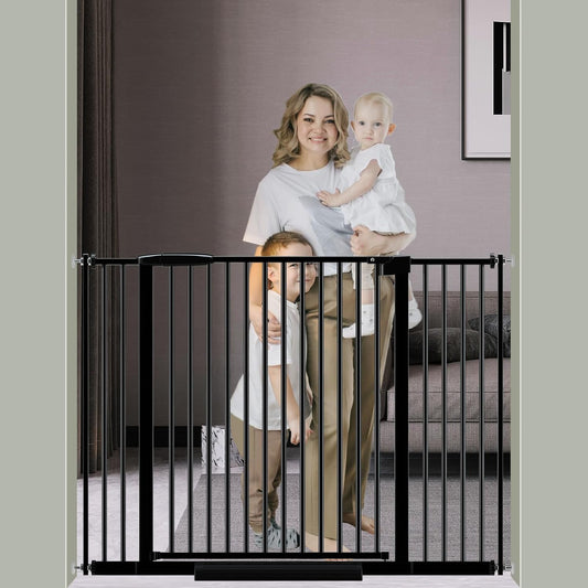 DEARBB Extra Wide Baby Gate Ultra Narrow Spacing 30.11-77.36" Pressure Mounted Double Lock Swing