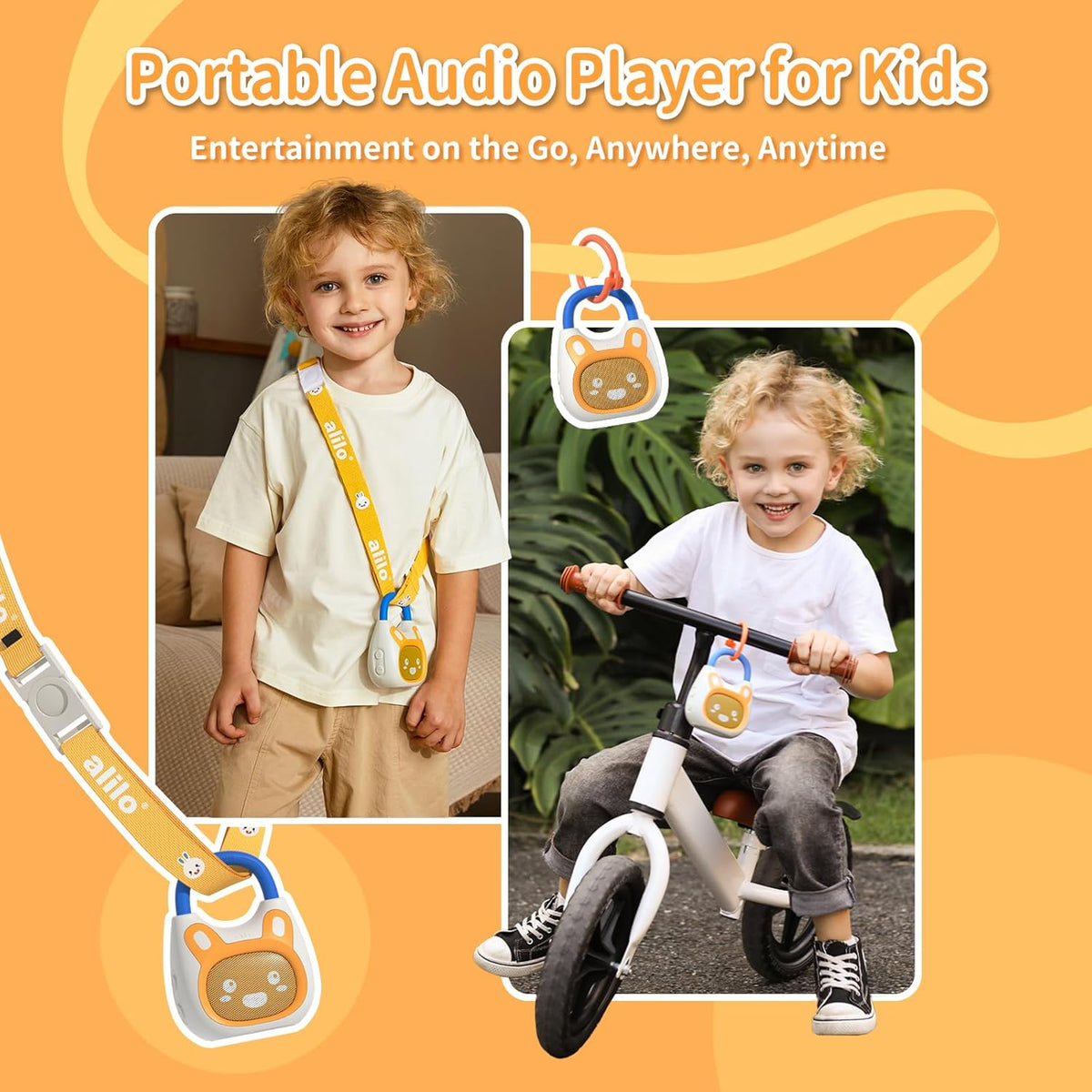 alilo Pocket Bunny Portable Kids Music Player, Musical Toys for Toddlers 1-3-5, Preloaded 120+