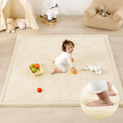 Ultra Soft Baby Play Mat,1.3" Thick Elasti-Foam Tummy Time Mat for